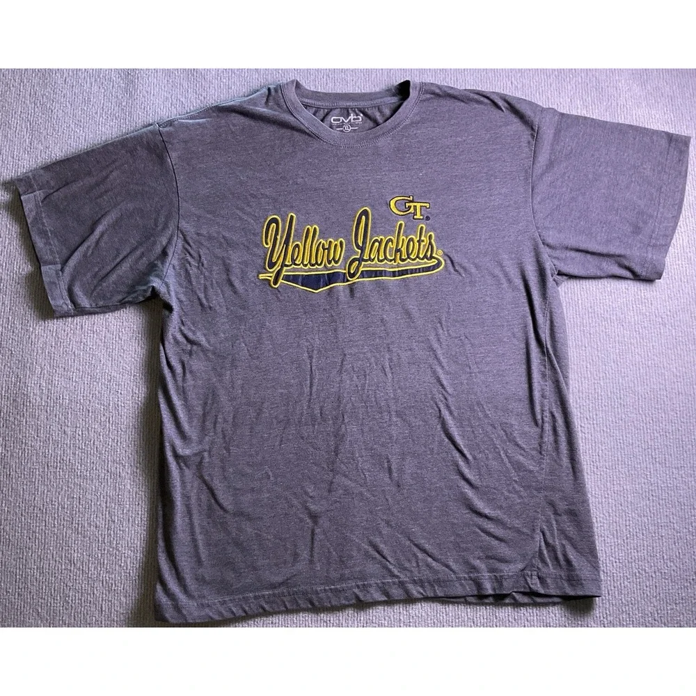 Georgia Tech Yellow Jackets Embroiderd XL T-shirt Gray College Team Fan